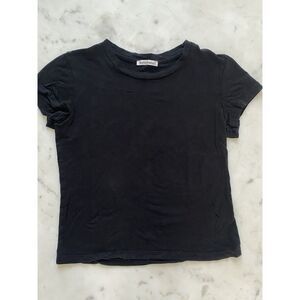 Reformation Size‎ XS Black baby crop short Sleeve Tee t shirt